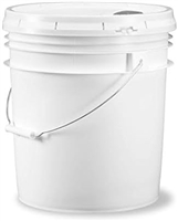 5 Gallon Pail with Handle and Pour Spout Lid, White HDPE, Each