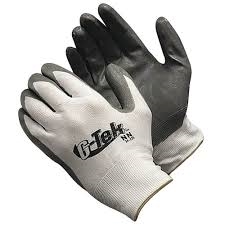 Flextech Gray PolyUrethane Palm Coated Glove - Large, 1 pair