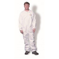 Clean All Products White Tyvek Coveralls, Zipper Front, each -3XL