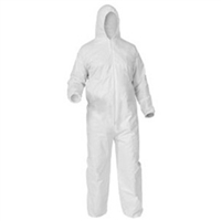 Clean All Products White Tyvek Coveralls, Zipper Front, with Hood, 25/cs -Large