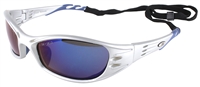 3M Fuel Safety Glasses with Silver Frame and Blue Mirror Lens