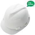 V-Gard GREEN Protective Helmet White Fas-Trac Suspension
