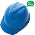 V-Gard GREEN Protective Helmet Blue Fas-Trac Suspension