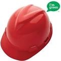 V-Gard GREEN Protective Helmet Red Fas-Trac Suspension