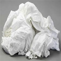 White Knit Cotton T-Shirt Rags - 150 Pound Bale