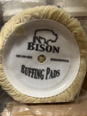 Bison 7.5" x 1.5" pile 100% Wool 4ply Grip Compounding Pad- White
