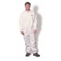 Clean All Products White Tyvek Coveralls, Zipper Front, Elastic Wrist & Ankles, 25/cs -X Large