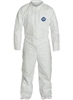 DuPont TY120S Tyvek Coverall Zipper Front, Size Large, Case of 25
