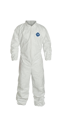 DuPont TY125S Tyvek Coverall Zipper Front Elastic Wrist/Ankle, Size 3X Large, Case of 25