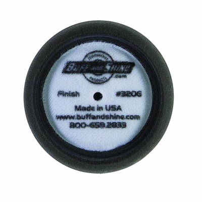 Buff N Shine 3" X 1" Black Foam Domed Face Finishing Grip Buffing Pad, 2 pack