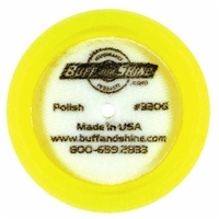 Buff N Shine 3" X 1" Yellow Foam Domed Face Compounding Grip Buffing Pad, 2 pack