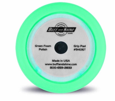 9" X 1.5" Green Foam Face Grip Polishing Buffing Pad, Each
