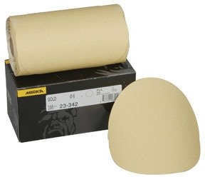 Mirka Gold Bull Dog 6" Alum Oxide PSA Abrasive Disc 320 Grit, 100 discs - Linked Roll