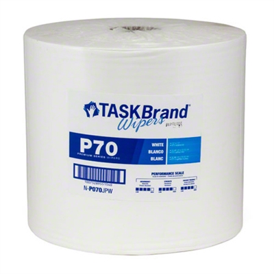 TaskBrand P70 12" x 13" Hydrospun White Towels, Jumbo Roll of 870