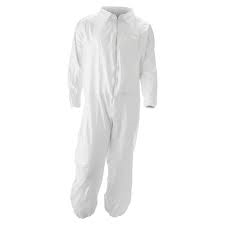 DuPont White Tyvek Coveralls, Zipper Front, 25/cs -Large