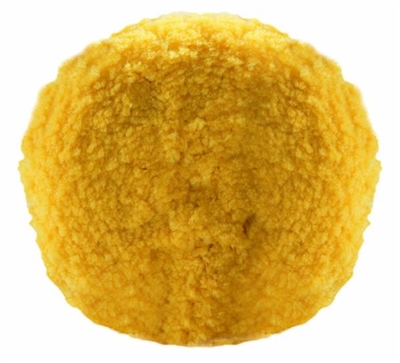 Bison 802Y 8" Double Sided 100% Wool Buff Pad - 1.25 Lt Compounding Yellow